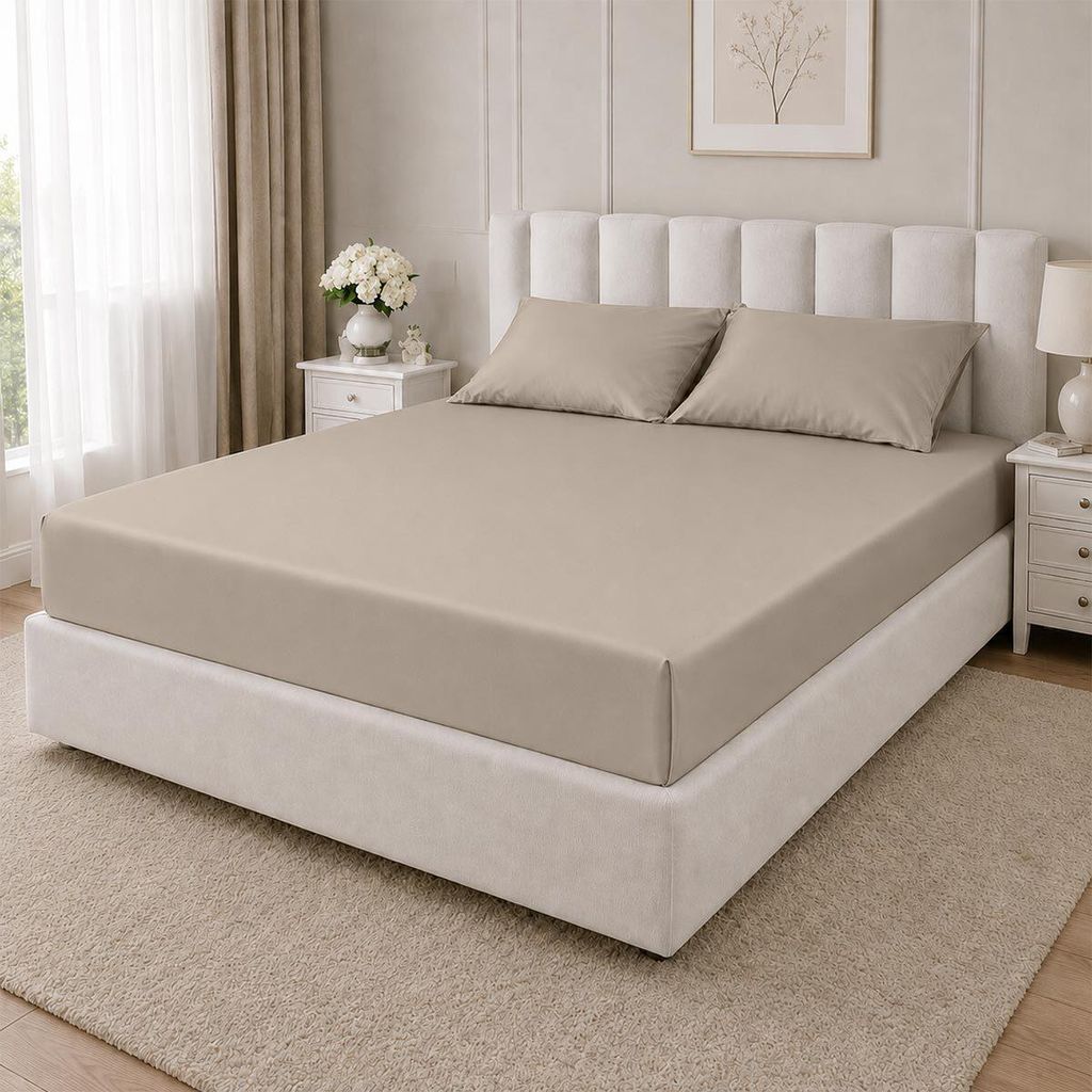 Traumschlaf Mako-Satin Haustuch Bettlaken 180x280 cm beige