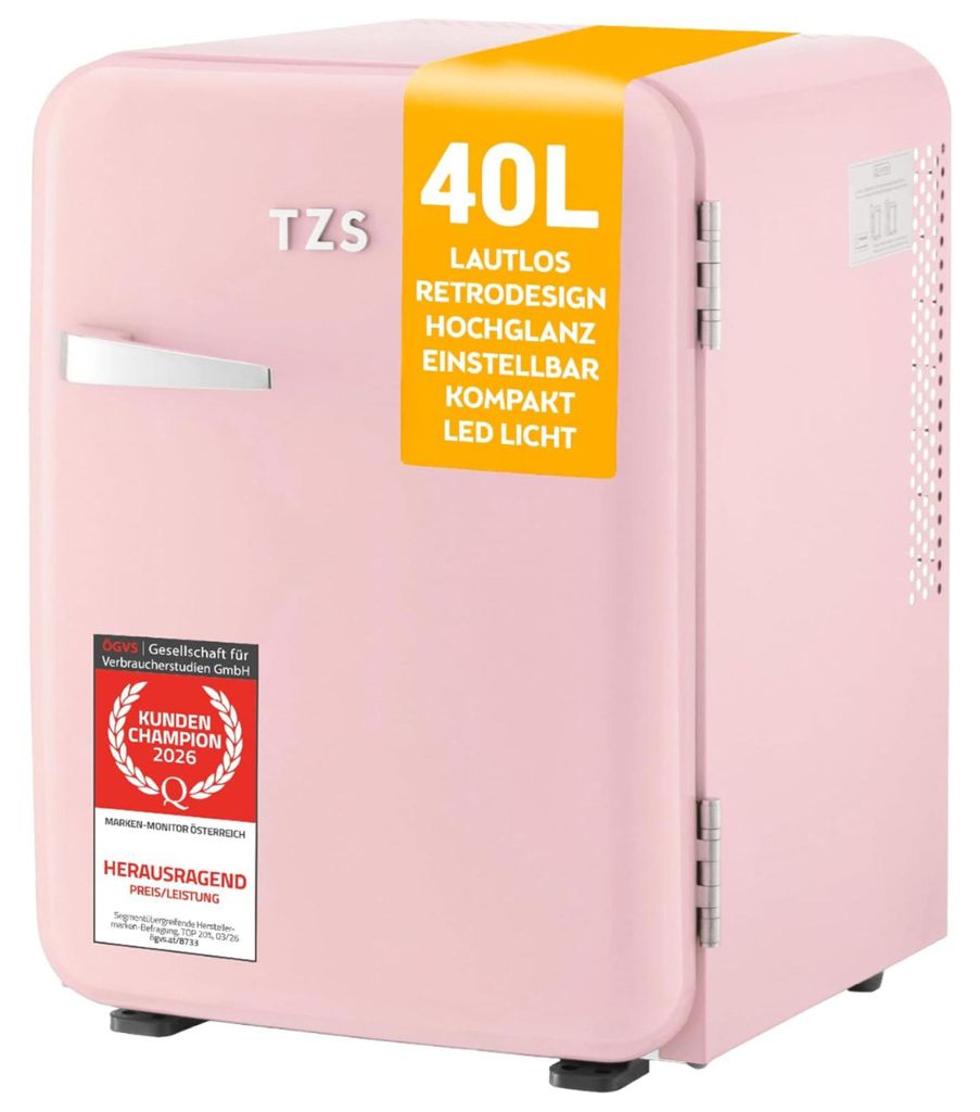 TZS First Austria - Mini Frigo Retro 40L - Silenzioso 22dB Immagine del prodotto 