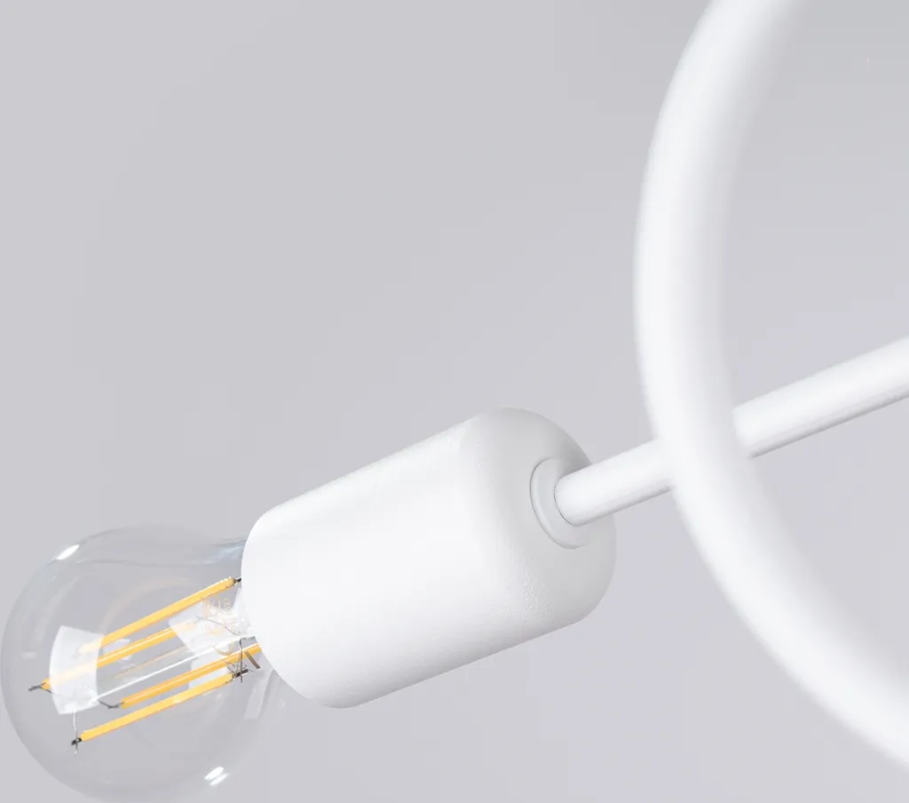 Lustre LOOP 2 Blanc Solution Éclairage Double E27 Acier Robuste - 8