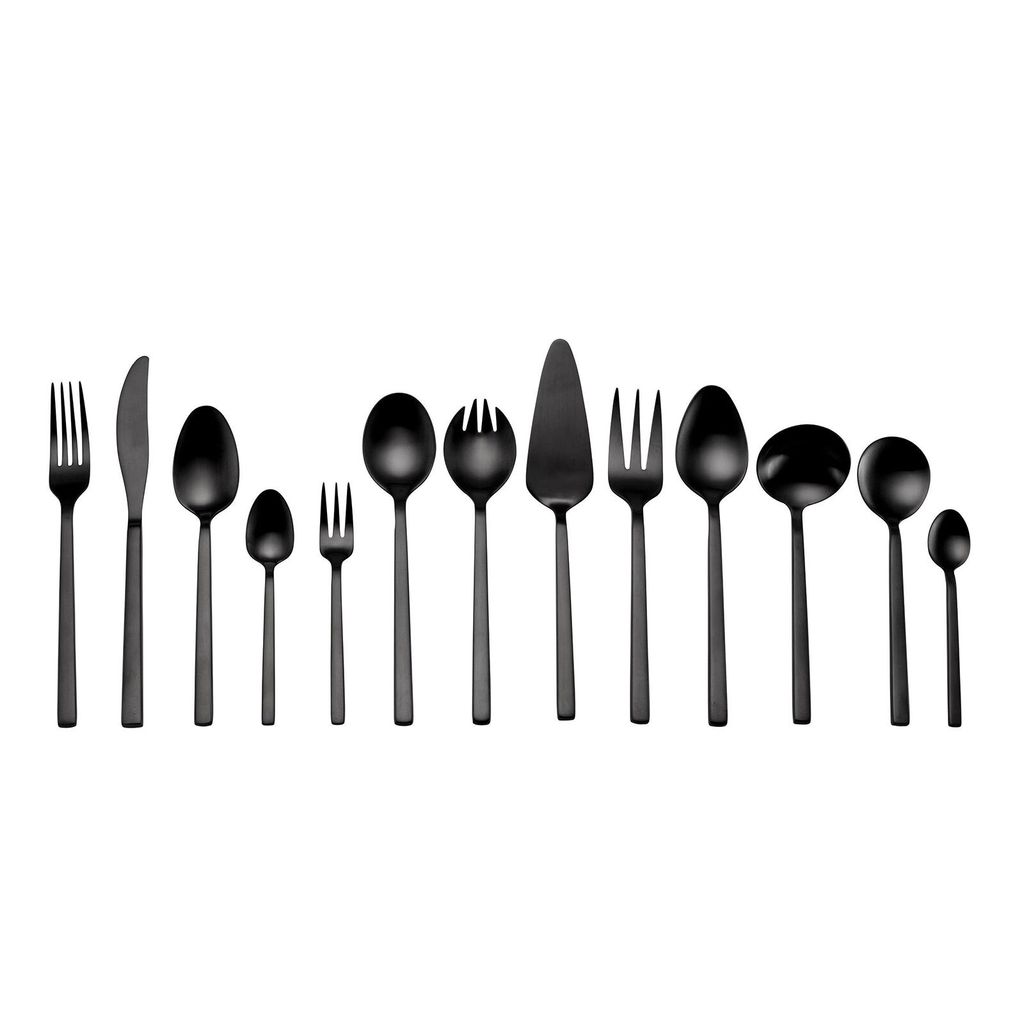 ECHTWERK Tafelbesteck Set LINUS - mattiert 68tlg , Farbe:Schwarz