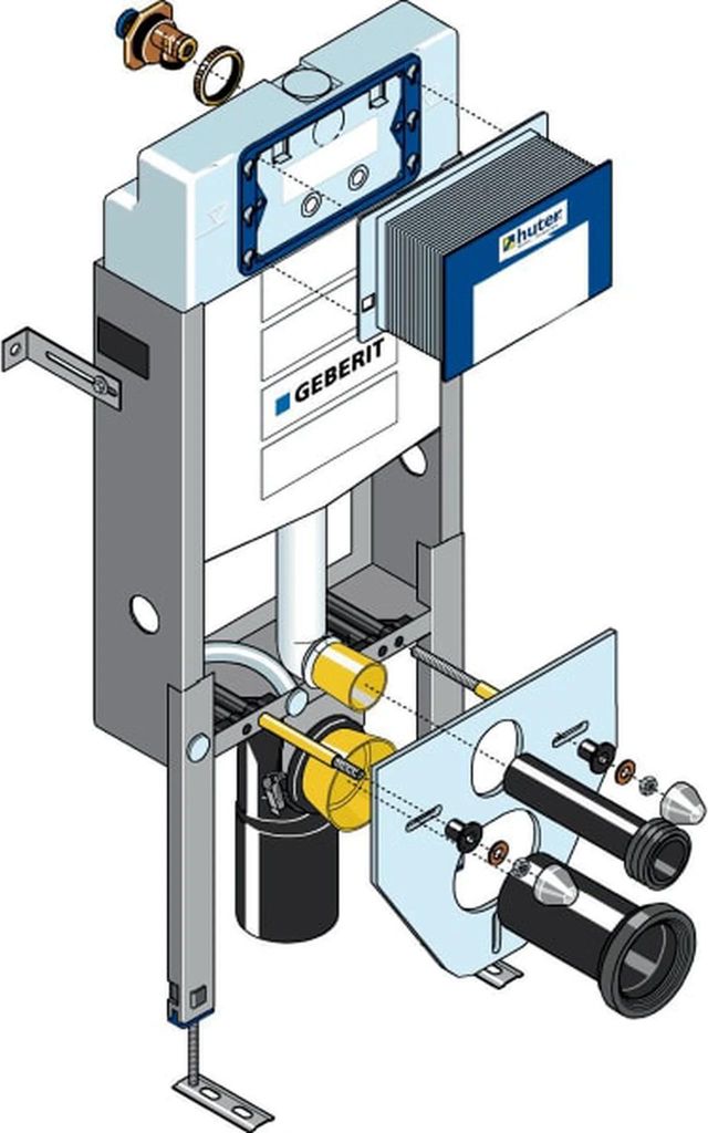 Geberit Huter Montageelement WWC UP320 für Massiv-, Vor- und Einmauerung, 1 Stk.