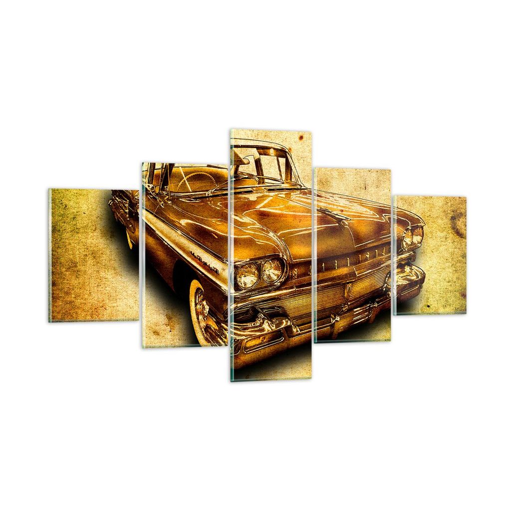 Bilder auf glas - Auto klassisch Limousine Geschwindigkeit - 125x70cm - Glasbilder - Wandbilder - Kunstdruck - Wanddekoration aus Glas - Glas Bilde...