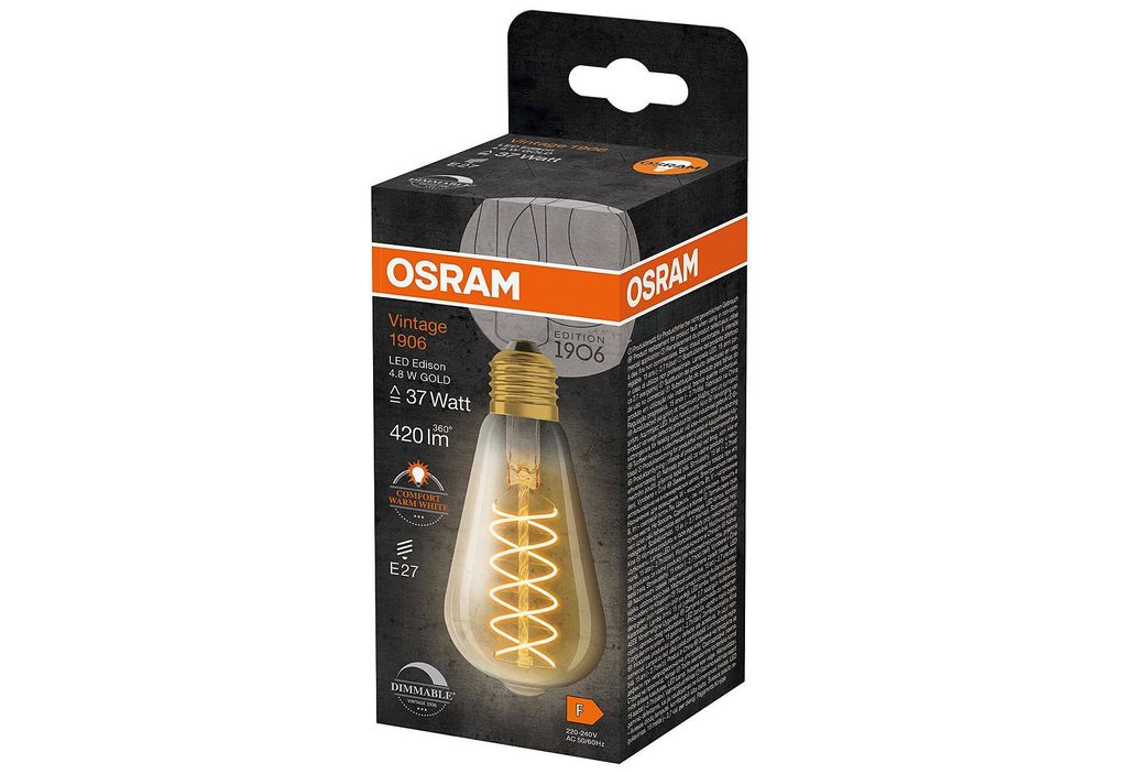 LED Filament 4,8W 420lm E27 2.200K gold Produktbild 