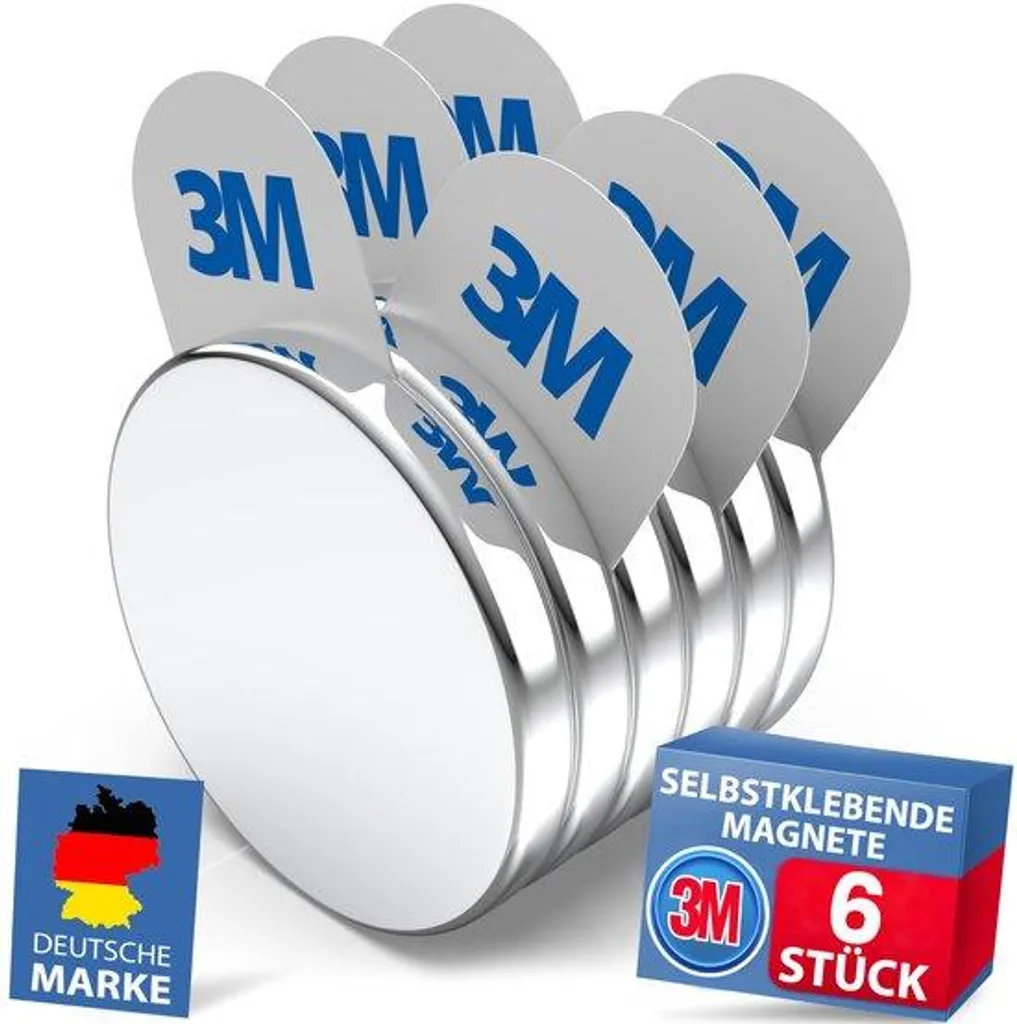 Aimants néodyme avec bande adhésive 3M lot de 6 maxi pour entreprises