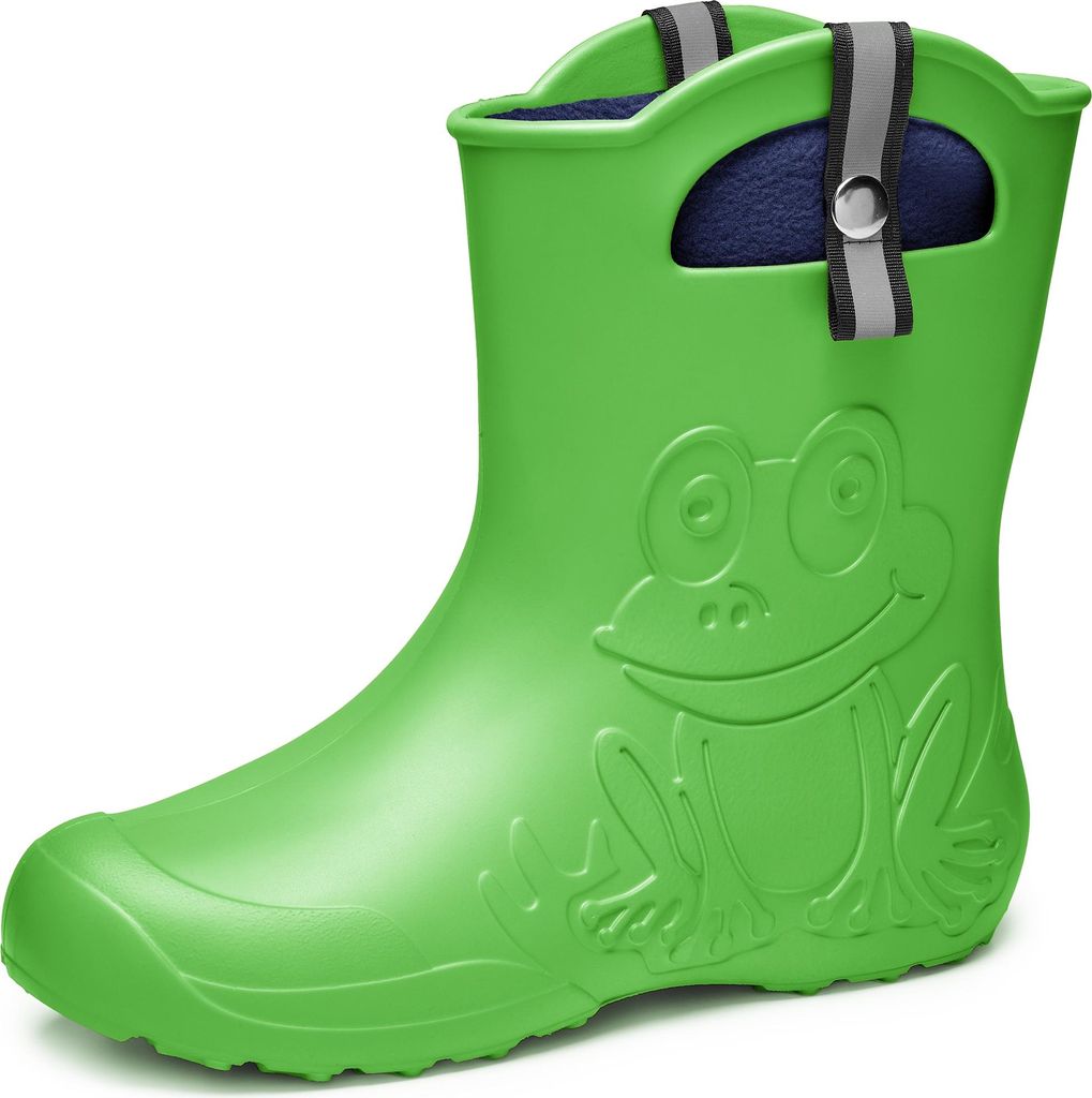 Damen federleichte EVA Gummistiefel Regenschuhe gefüttert LA-CA-FrogWom265 (Grün, 36/37)