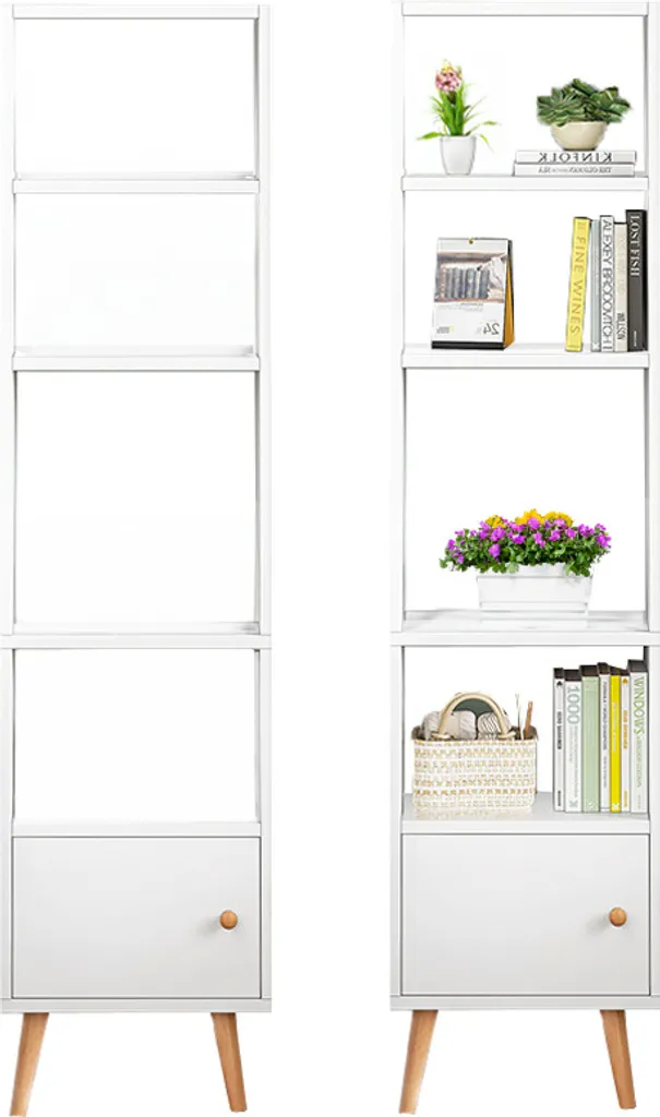 Grande Bibliothèque Scandinave 5 Niveaux Finition Chêne Clair Naturel