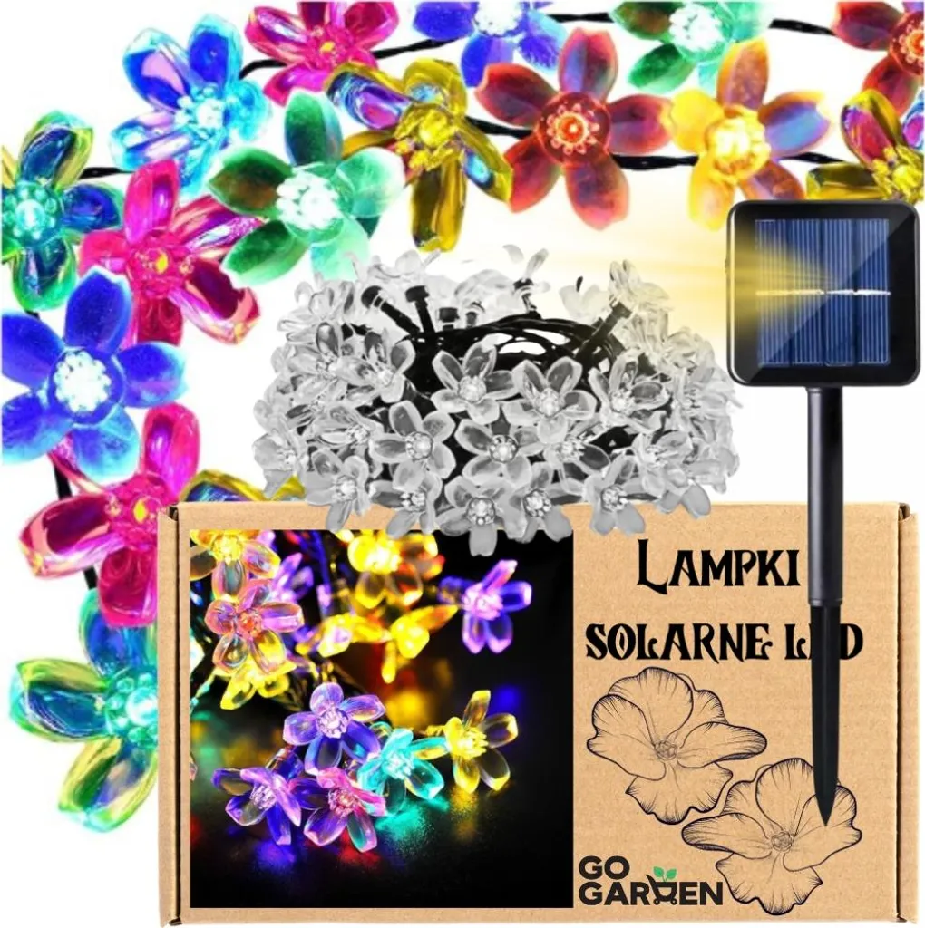Éclairage d'Ambiance pour Fête et Jardin - Guirlande Solaire 50 LED Fleur