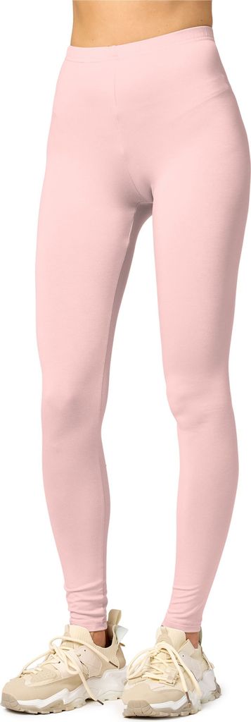 Merry Style Damen Lange Leggings aus Viskose MS10-143 (Puderrosa, XL)
