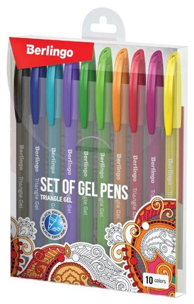 Berlingo, Gelschreiber-Set, farbig, 10 Stück, 0,5 mm, Produktbild 