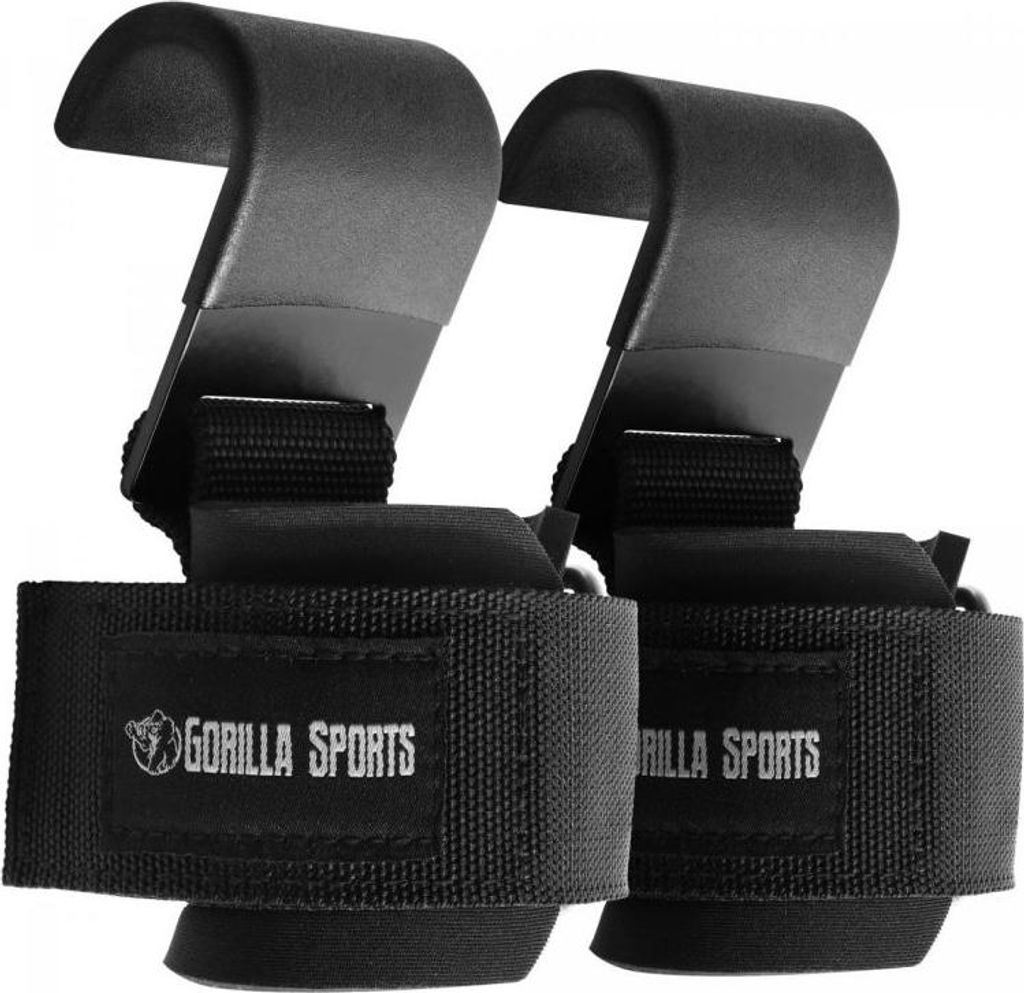 Gorilla Sports Posilovací háky sada 2 ks černá/bílá Obrázek produktu 