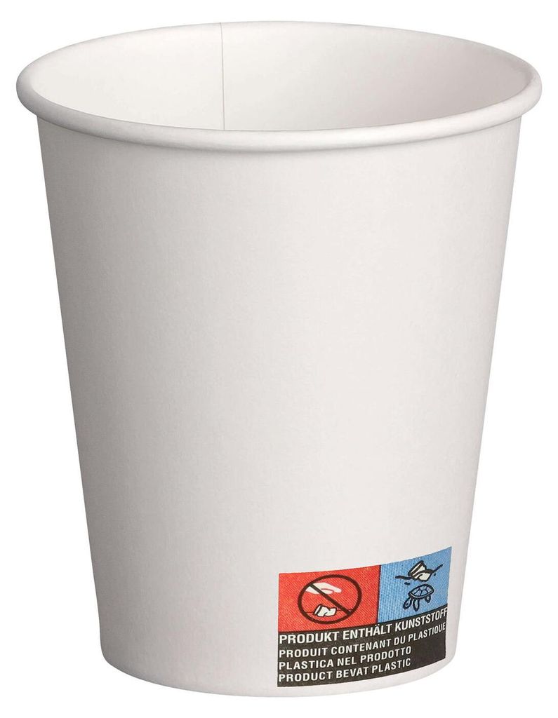 100x Kaffeebecher CoffeeToGo Pappbecher Trinkbecher weiß Produktbild 
