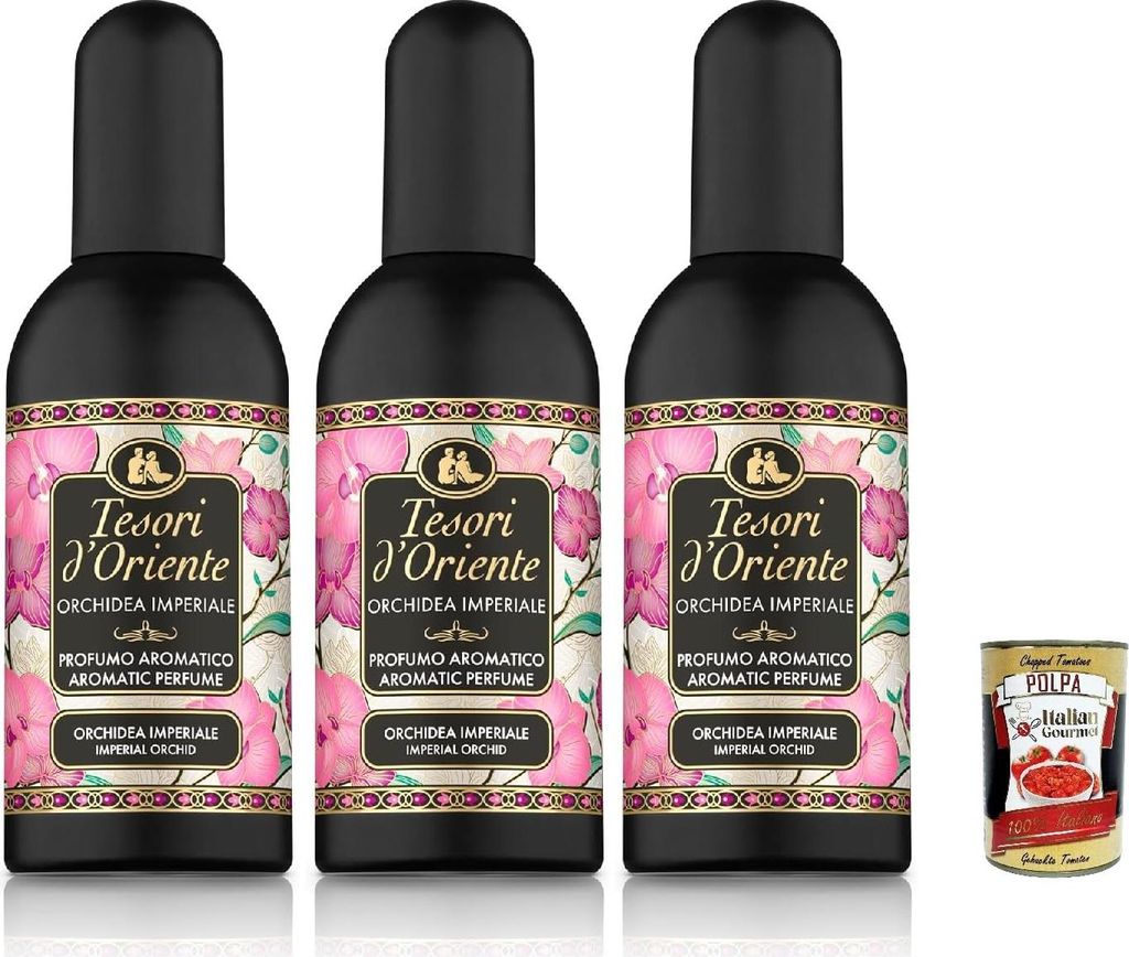 Tesori D'oriente Orchidea Imperiale 100ml, blumiges, orientalisches Parfüm 3x100ml + Italian Gourmet polpa 400gr
