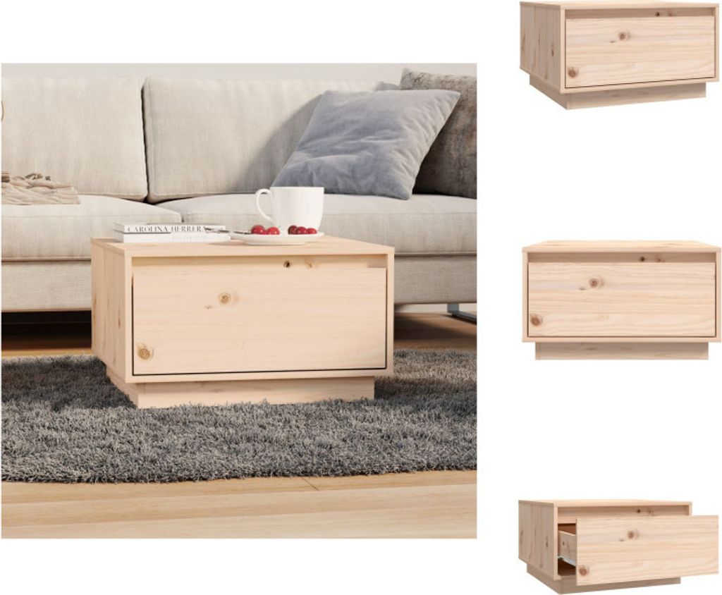 vidaXL Couchtisch 55x56x32 cm Massivholz Kiefer - Couchtische
