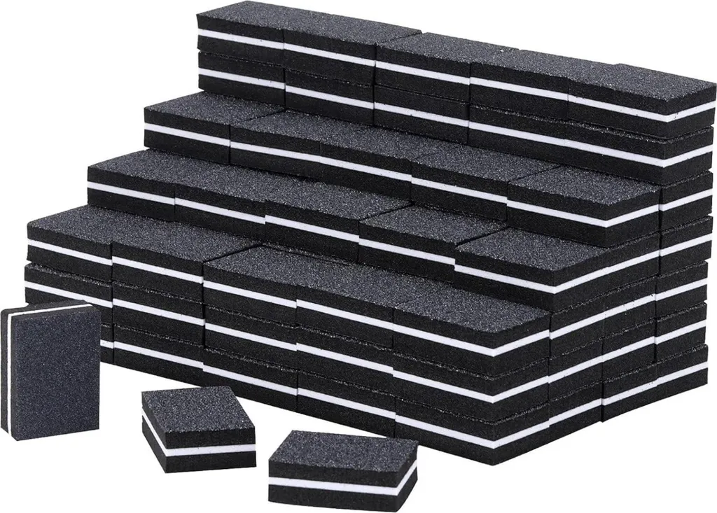 Buffer Mini per Unghie 100/180 - Stock 100 Pezzi Lavabili Neri