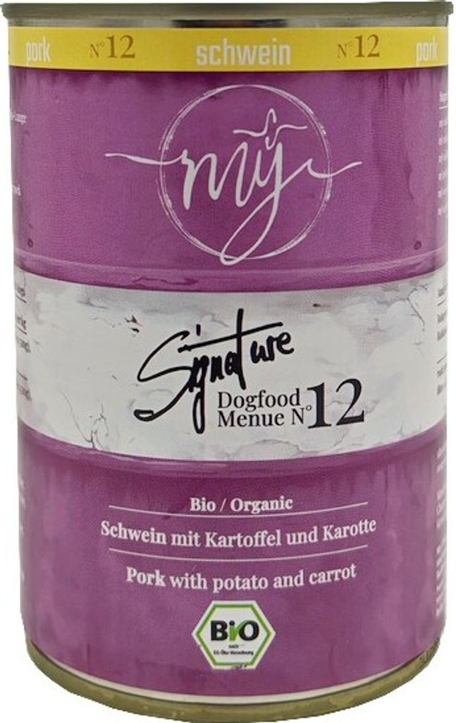 Schweinefleisch 73% mit Kartoffeln und Karotten 410g für Hunde | Allergien | Nahrungsmittelunverträglichkeiten | My Signature