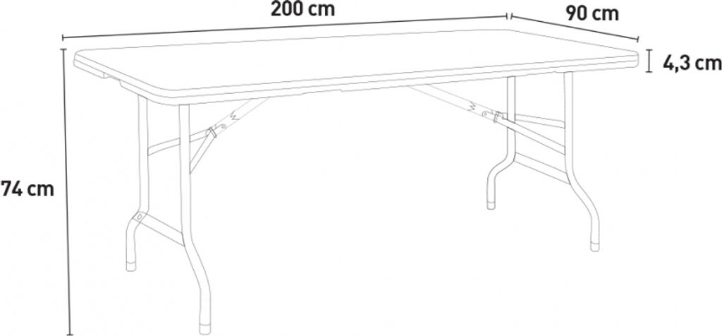 Tisch mit Klappbeine 200x90 für Garten- und Camping Produktbild 5