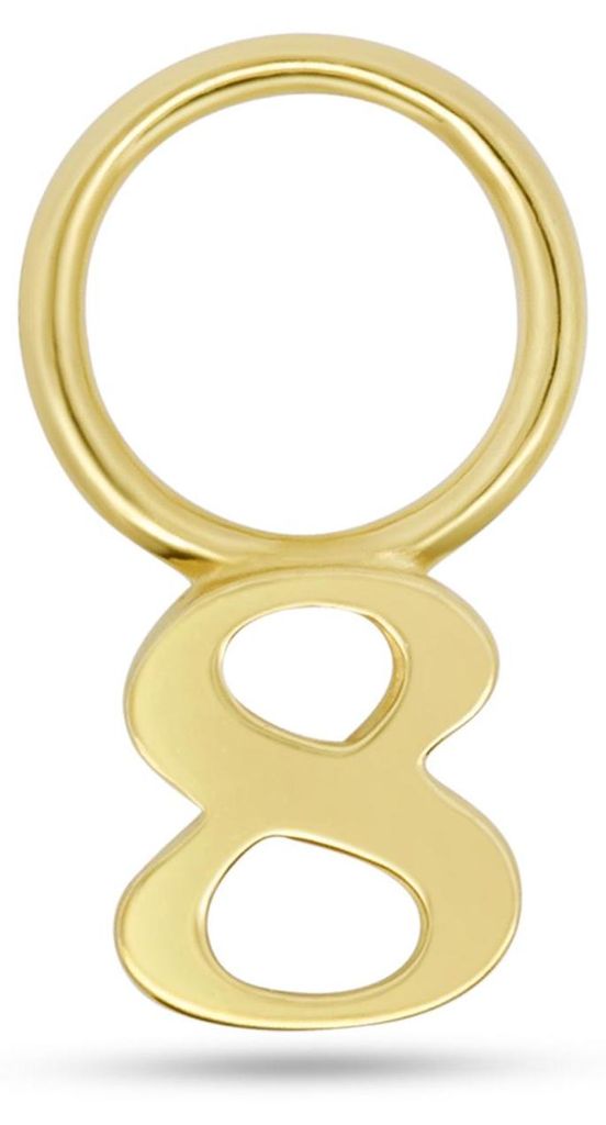 New Bling - 9NBG-O157-8 - 14K geelgoud – Bedel – Nummer 8