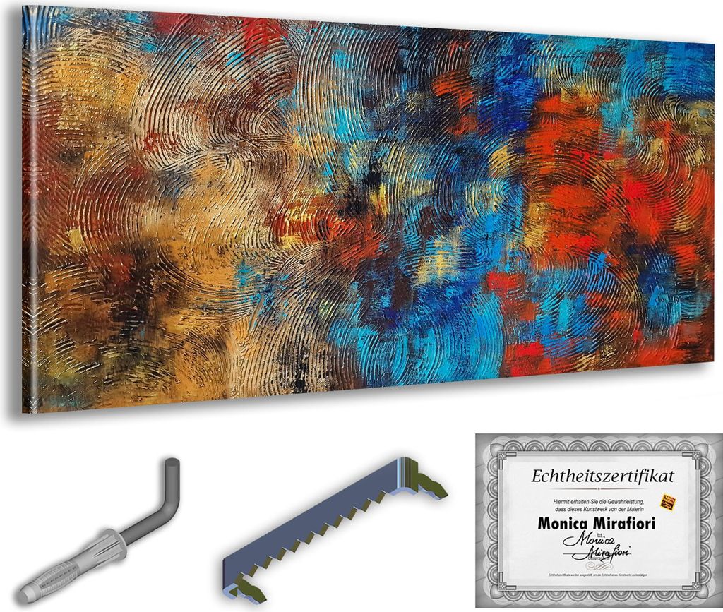 Monica Mirafiori I 100% HANDGEMALT I Gemälde "Carpe Diem" 140x70cm | Gemälde Handgemalt | Acrylgemälde | Sehr Großes Acrylbild I Moderne Kunst ...