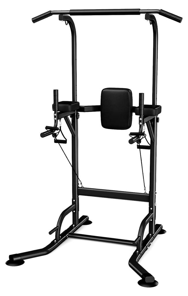 Power Tower Dip Station Fitness Klimmzugstange freistehend multifunktionale Klimmzugstange Dip-Stationen höhenverstellbar max. 205 kg