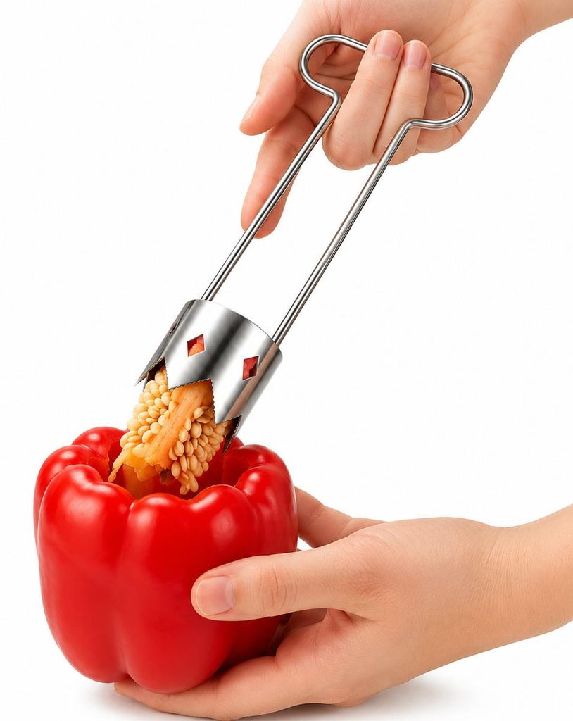 Paprika Entkerner Edelstahl, Gemüseentkerner für Paprika Produktbild 