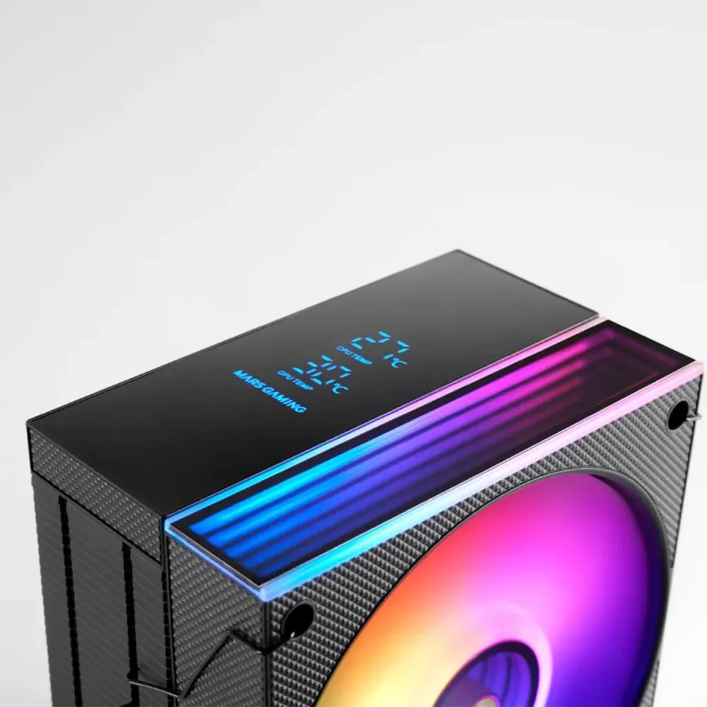 Mars Gaming MCPU-LCD Refroidisseur Air 120mm Noir avec Écran LCD Temps Réel - 5
