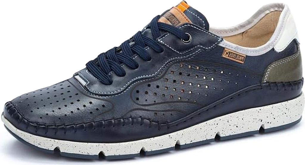 Pikolinos Herren Sneaker Leder perforiert Lochmuster Fuencarral M4U-6276C1, Größe:41 EU, Farbe:Blau
