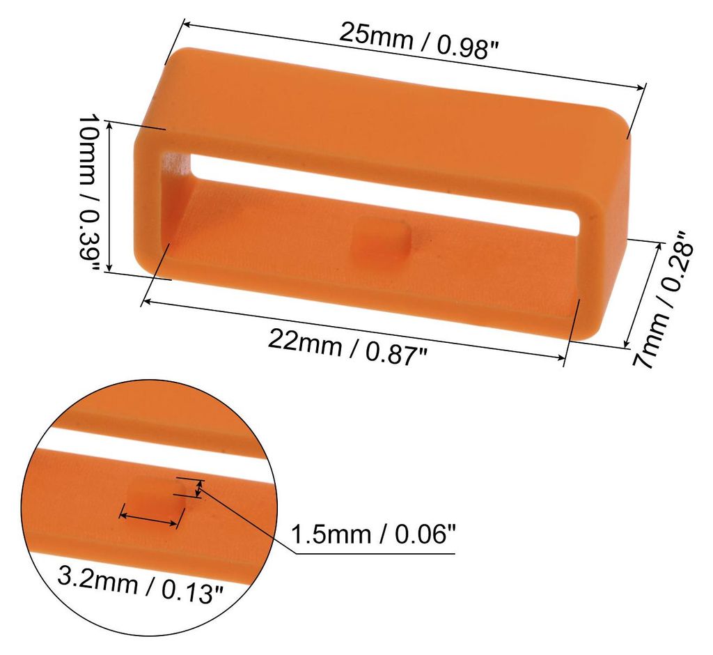 6 Stš¹ck Uhrenarmbandschlaufe Befestigungsringe 22 mm Gummi Uhrenhalter Keeper Silikon fš¹r Uhrenarmband, Orange Rot