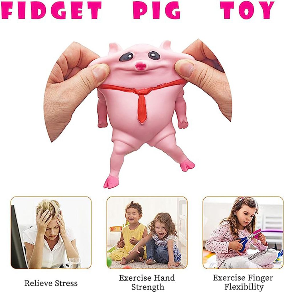 Squishy hračka proti stresu Pig Pink Pig, Kawaii Squishies Obrázek produktu 6