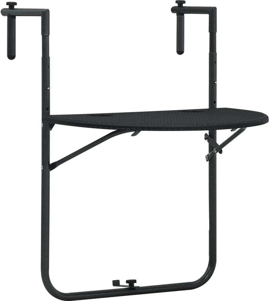 Balkon-Hängetisch Schwarz 60x64x83,5 cm Kunststoff Rattan-Optik