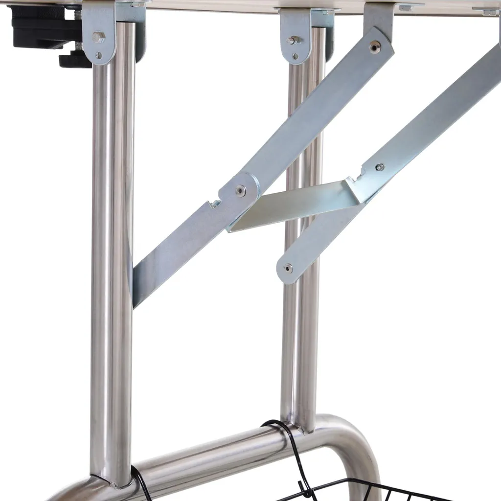 Table à langer anti mal de dos réglable pliable pour le change bébé bleu - 4