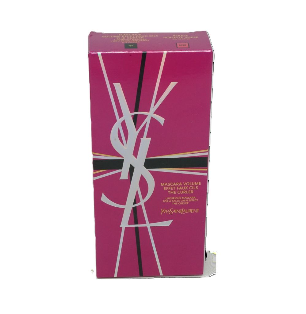 Yves Saint Laurent Volume Mascara The Corler No1 6,6ml + Rouge Volupte Shine No49 1,4 ml Lippenstift