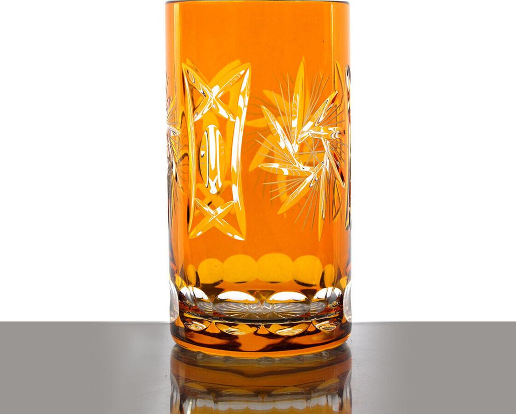 Longdrinkglas Schleuderstern 340ml gelb Produktbild 
