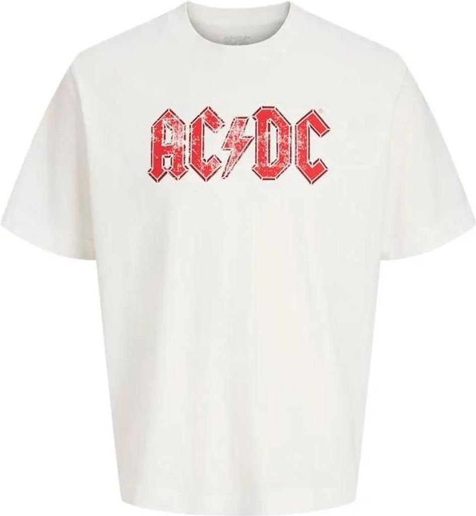 Jack & Jones Acdc Rebel Kurzarm-t-shirt Weiß L Herren Weiß L