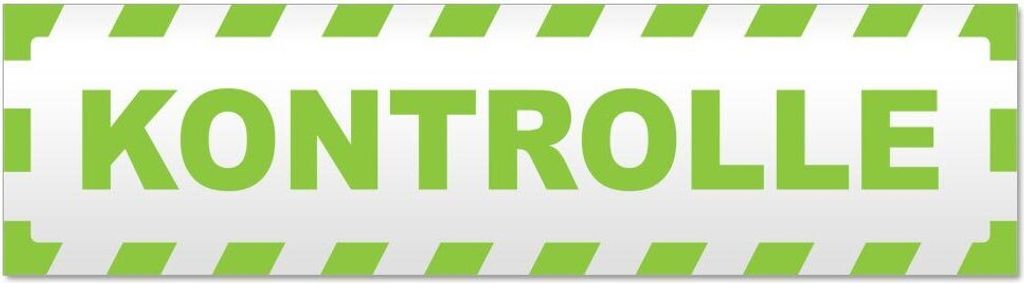 Kiwistar Kontrolle gestreift Magnetschild Schild magnetisch - 60cm Lindgrün - Magnetfolie für Auto PKW Kfz