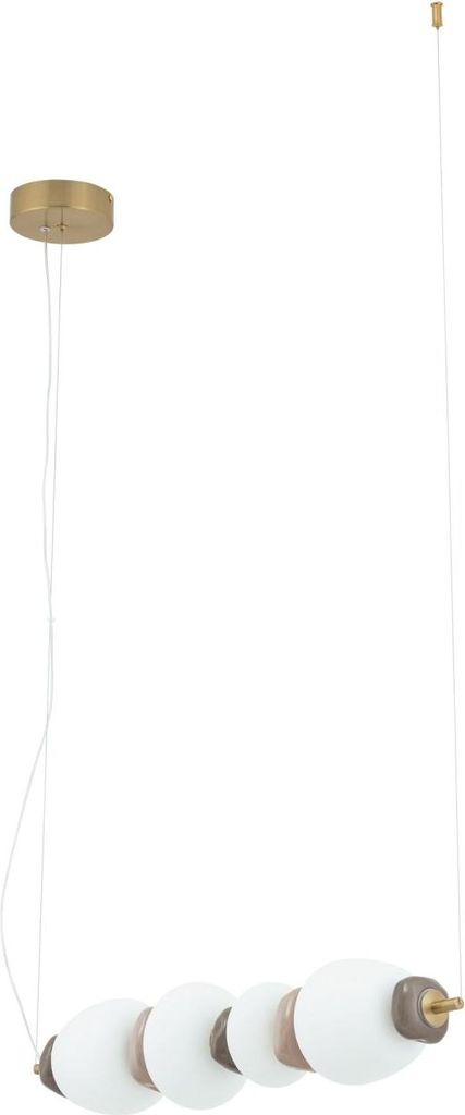 Hängeleuchte Keramik Glas LED H: max. 129 cm Braun Weiß Grau länglich 3000 K warmweißes Licht 1750 lm Modern