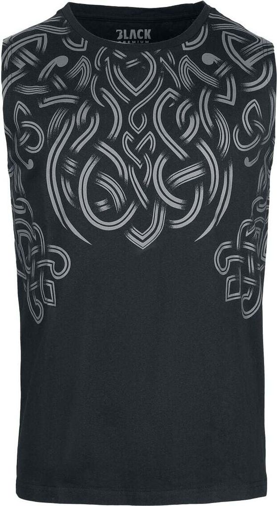 Black Premium by EMP Herren schwarzes Tank Top mit Nordic Ornaments Print L