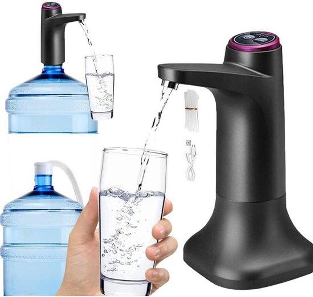 Elektrische Wasserdispenser mit doppeltem Auslass - Automatische Wasserfassung mit USB-Ladefunktion - Campingkraan mit Pumpe - für Wasserflaschen ...