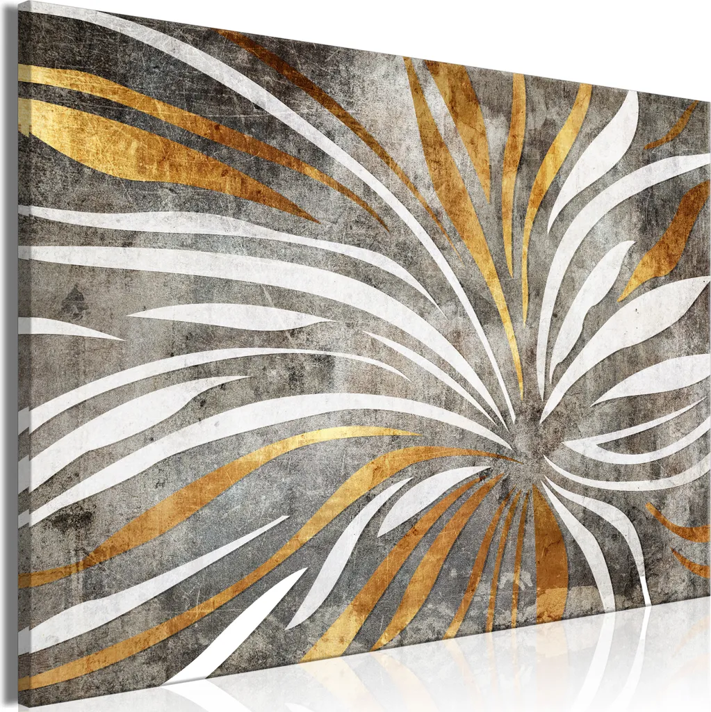 Fiore Notturno Astratto: Quadro su Tela 120x80 cm per Ambienti Chic