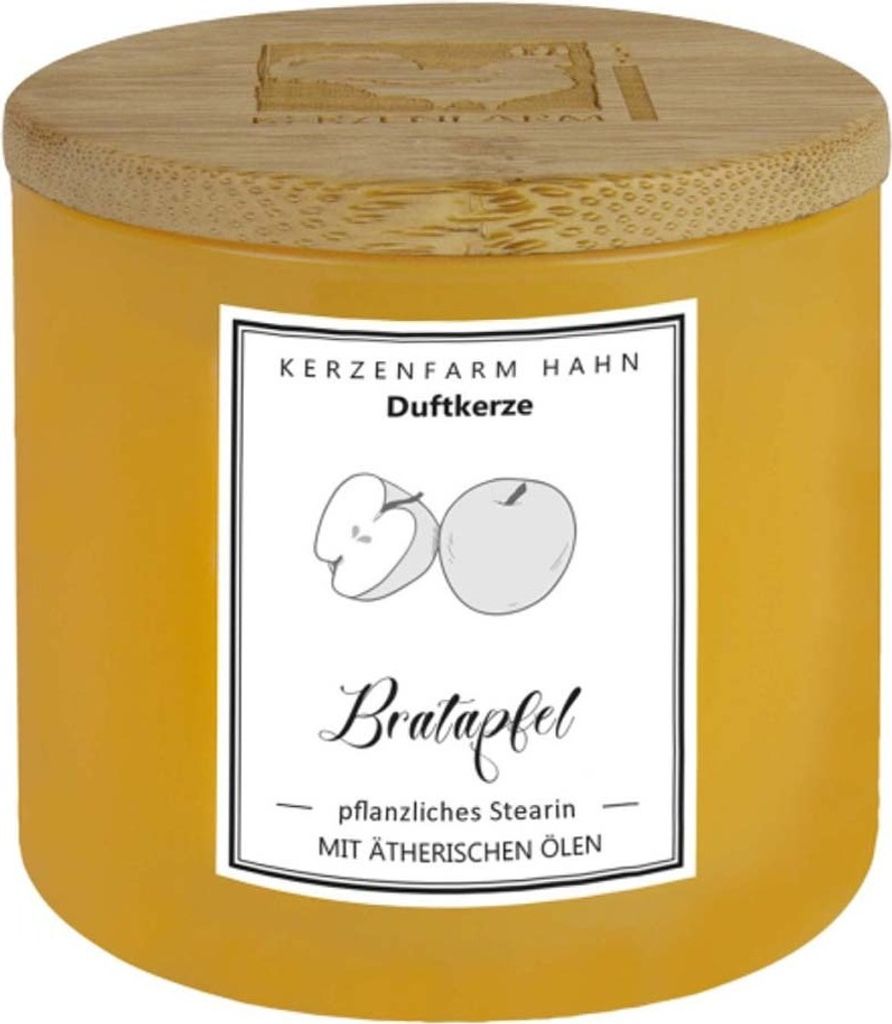 Duftkerze Trendglas - Bratapfel gelb Produktbild 