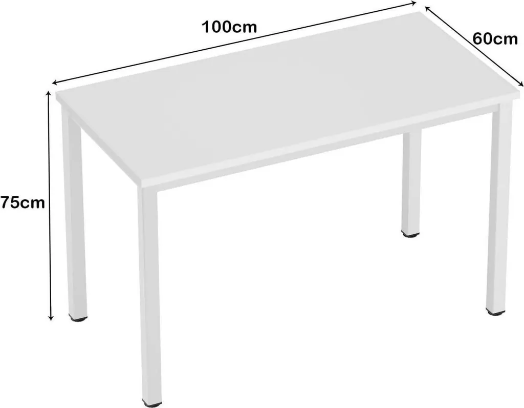 Petit bureau informatique 80x40cm blanc pour espace restreint et studio - 2
