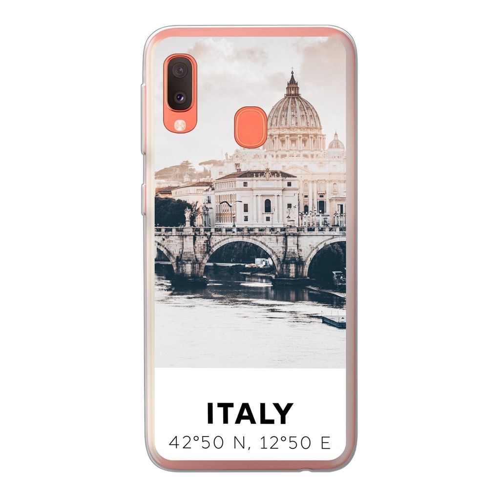 MuchoWow Handyhülle Schutzhülle Hülle für Samsung Galaxy A20e Italien - Brücke - Fluss Silikon Softcase Handy Hülle - Abdeckung
