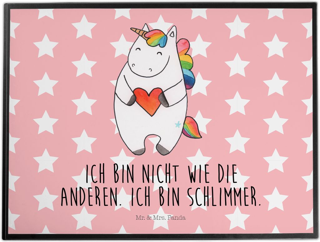 Mr. & Mrs. Panda Schreibunterlage Einhorn Herz - Rot Produktbild 