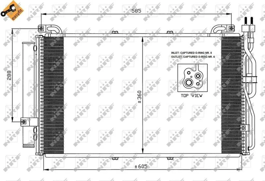 Condenseur NRF 35478 avec bouteille déshydratante pour Matrix (FC)