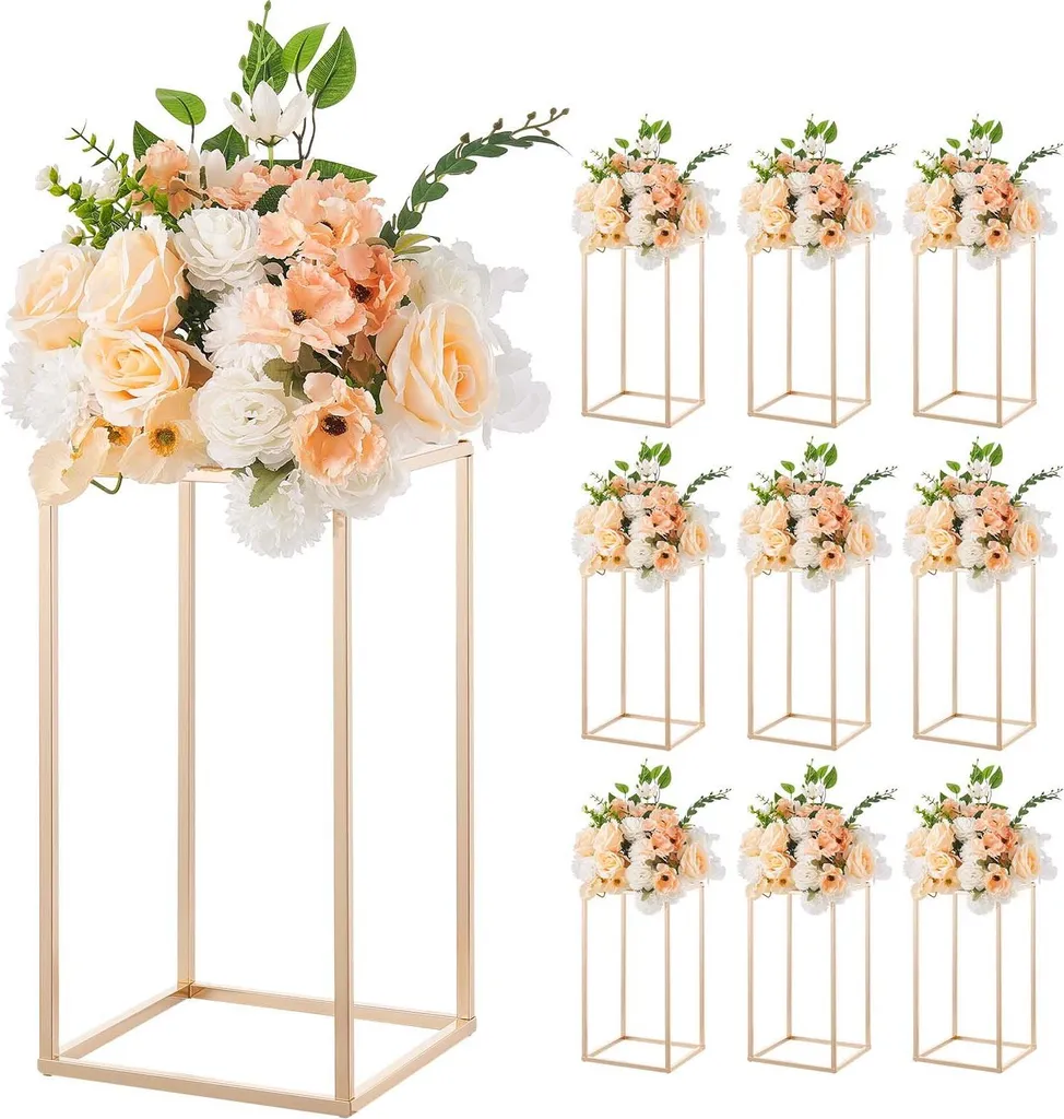 Colonnes de Fleurs pour Décoration de Table Mariage Or - Lot de 10