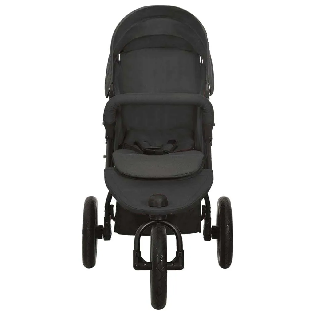Poussette Canne Anthracite Châssis Acier Compacte et Légère - vidaXL - 4