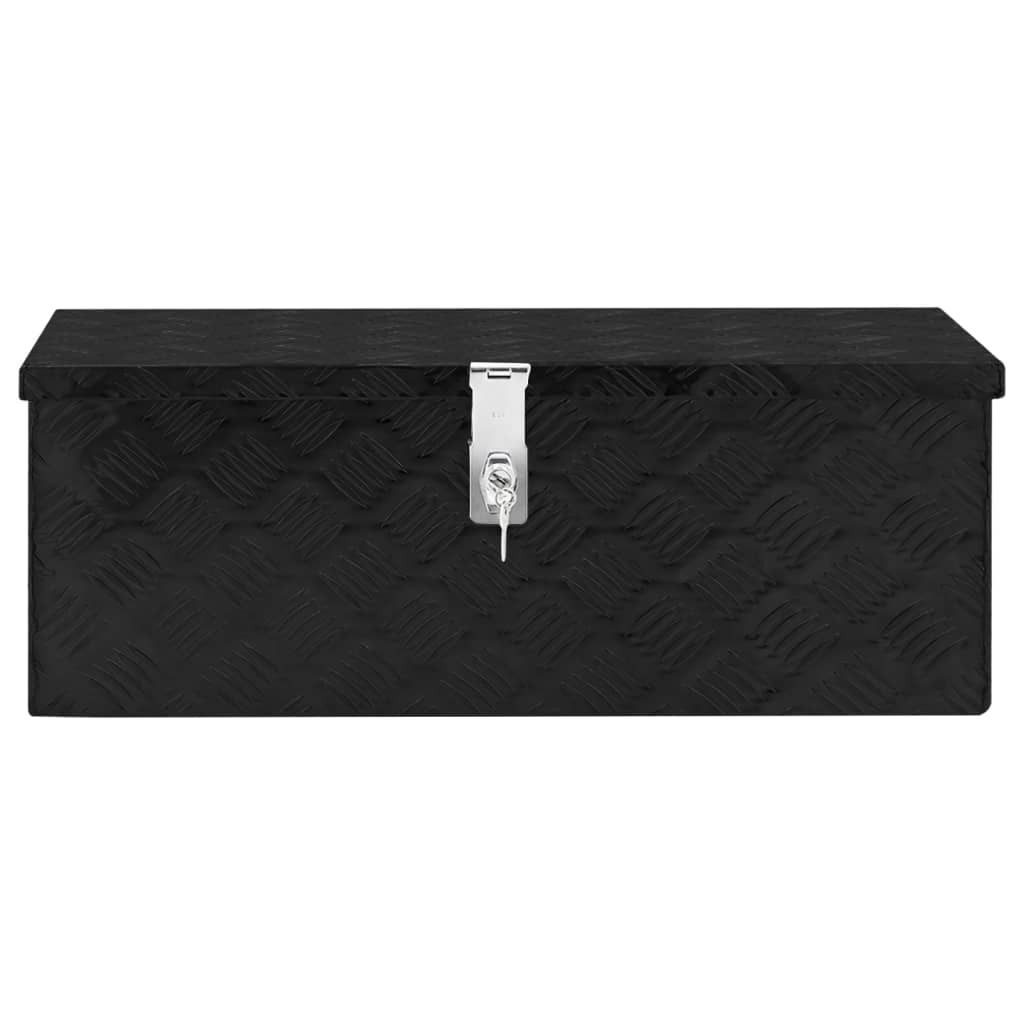 Eleganter Möbel Aufbewahrungsbox Schwarz 70x31x27cm Aluminium - CJG953506 - Schubladeneinsätze & -organizer