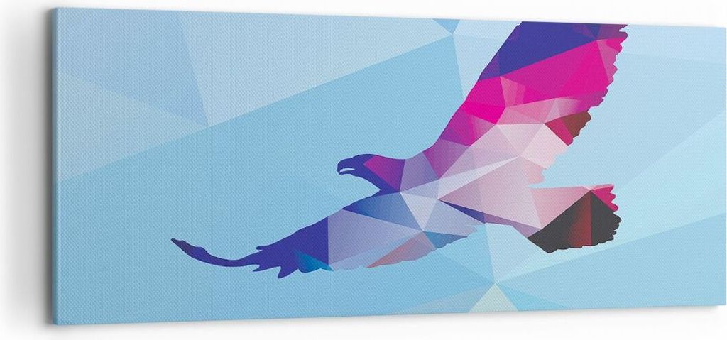 Bild auf Leinwand - Leinwandbild - Eagle Illustration modern Grafik - 100x40cm - Wand Bild - Wanddeko - Leinwanddruck - Bilder - Kunstdruck - Leinw...