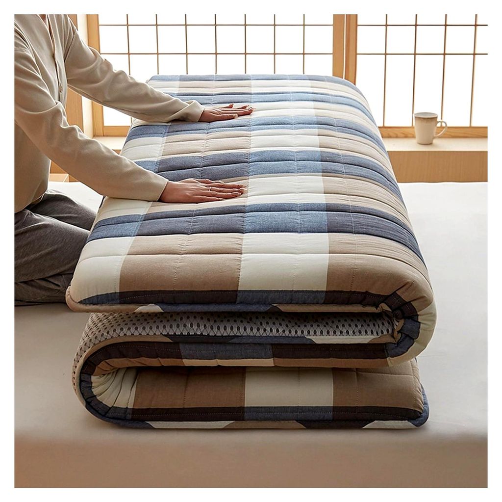 Futonmatratze, Einzel-/Doppel-Bodenmatratze, Faltbare Shiki-Futon-Schlafunterlagen, Gästematratze, Mit Atmungsaktiver Untermatte (200x220cm)