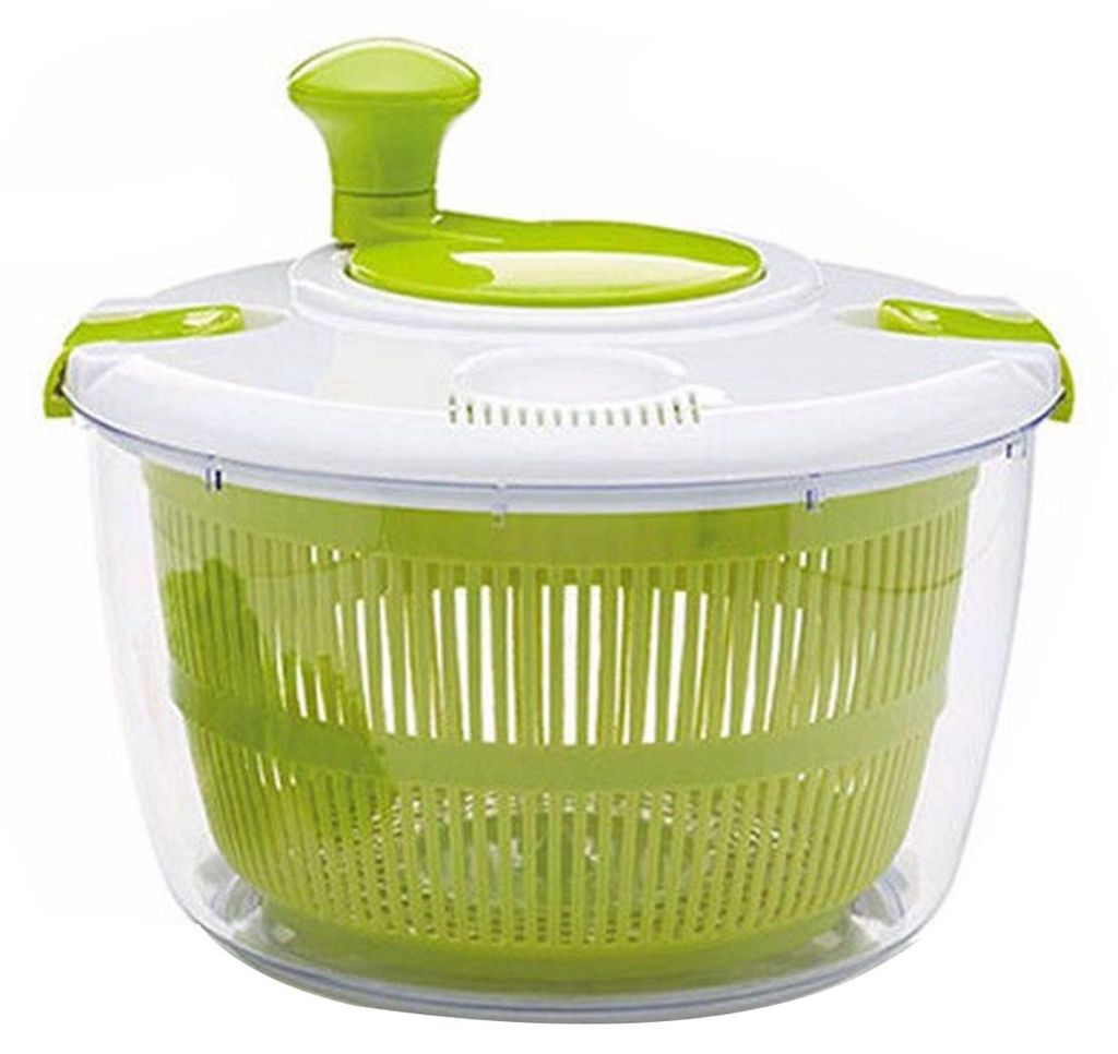 Großer Salatschleuder-Dörrautomat mit Edelstahlbehälter und Filterkorb (3/5 l), vielseitig einsetzbar zum Waschen, Trocknen und Trocknen von Obs...