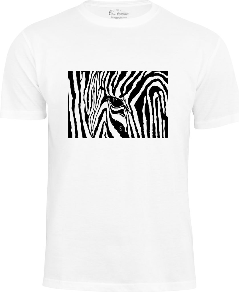 Cotton Prime T-Shirt Black & White Zebra Eye XXL weiss